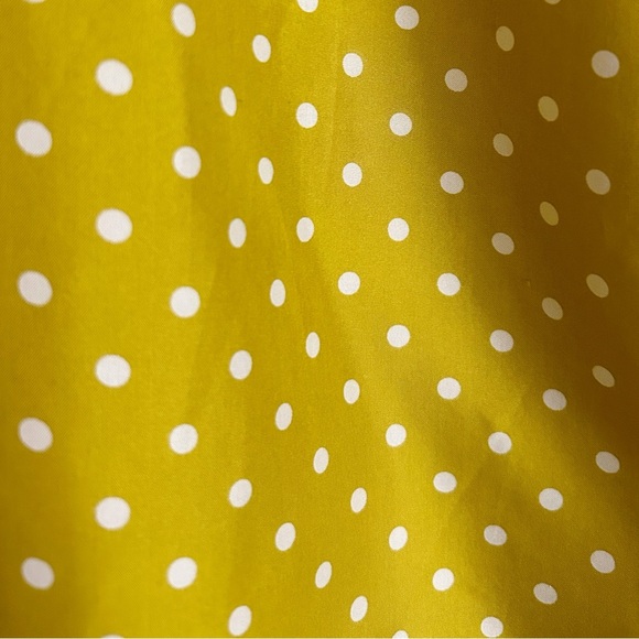 J. Crew Silk Yellow Gold Ruffle Neck Polka Dot Blouse - Picture 6 of 9